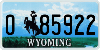 WY license plate 085922