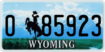 WY license plate 085923