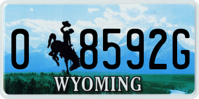 WY license plate 08592G
