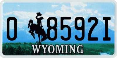 WY license plate 08592I