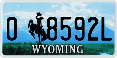 WY license plate 08592L