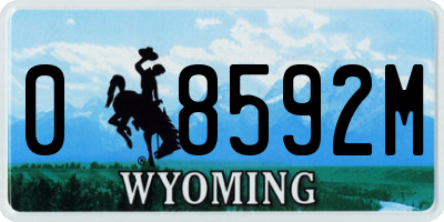 WY license plate 08592M