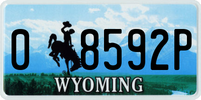 WY license plate 08592P