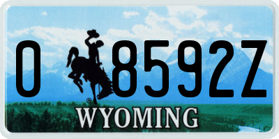 WY license plate 08592Z