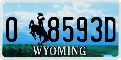 WY license plate 08593D
