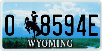 WY license plate 08594E