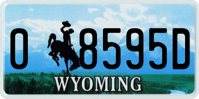 WY license plate 08595D