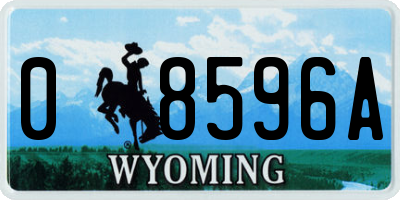 WY license plate 08596A