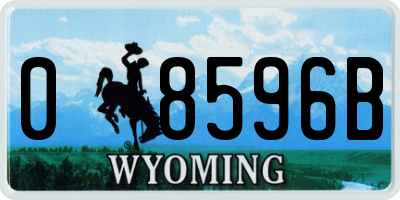 WY license plate 08596B