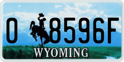 WY license plate 08596F