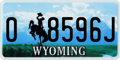 WY license plate 08596J