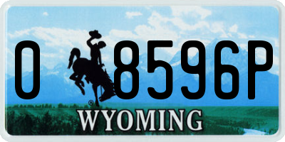 WY license plate 08596P