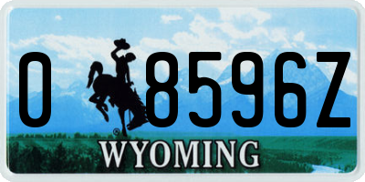 WY license plate 08596Z