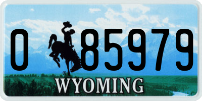 WY license plate 085979