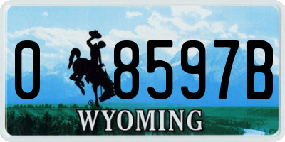 WY license plate 08597B