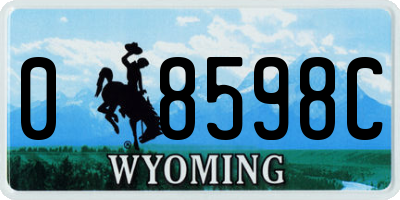 WY license plate 08598C