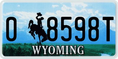 WY license plate 08598T
