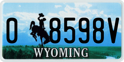 WY license plate 08598V