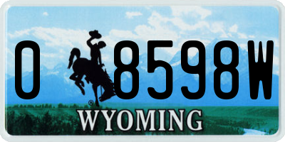 WY license plate 08598W