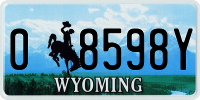 WY license plate 08598Y