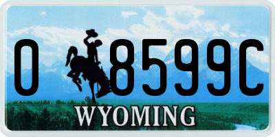 WY license plate 08599C