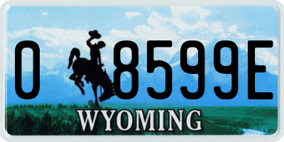 WY license plate 08599E
