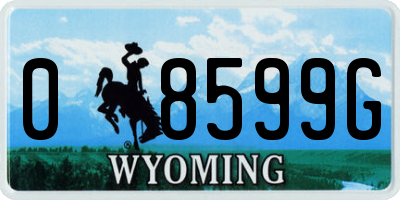 WY license plate 08599G
