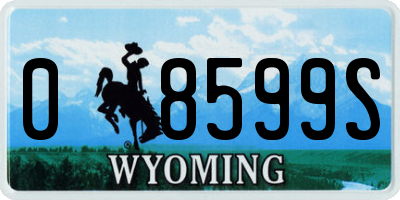WY license plate 08599S