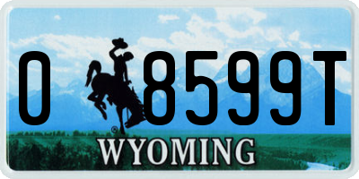 WY license plate 08599T