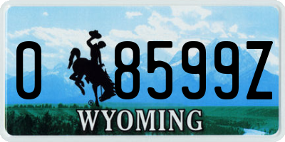 WY license plate 08599Z