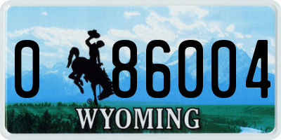 WY license plate 086004