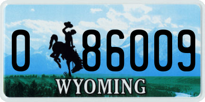 WY license plate 086009
