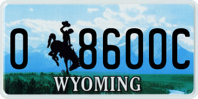 WY license plate 08600C