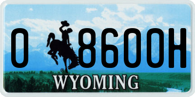 WY license plate 08600H