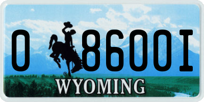 WY license plate 08600I