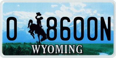 WY license plate 08600N
