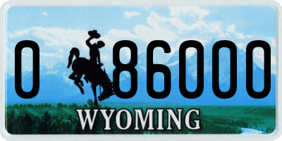 WY license plate 08600O