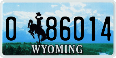 WY license plate 086014