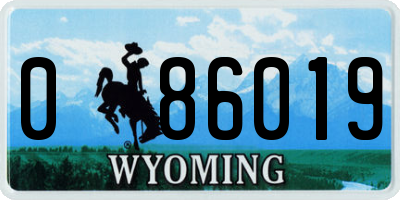 WY license plate 086019