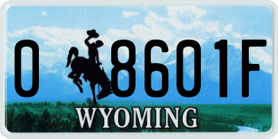 WY license plate 08601F