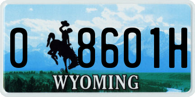WY license plate 08601H