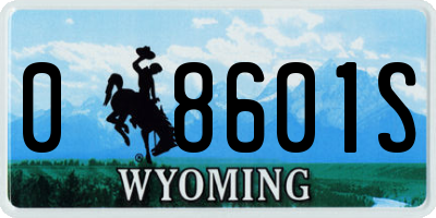 WY license plate 08601S