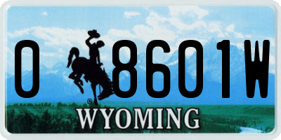 WY license plate 08601W