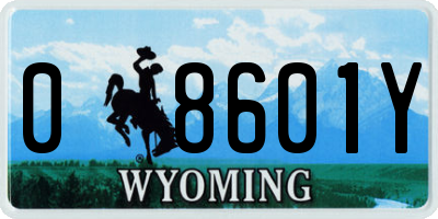 WY license plate 08601Y