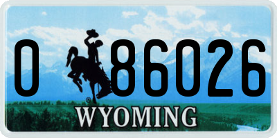 WY license plate 086026