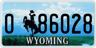 WY license plate 086028
