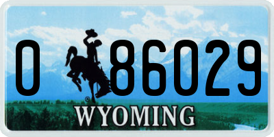WY license plate 086029
