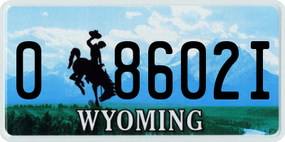 WY license plate 08602I