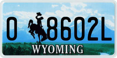 WY license plate 08602L