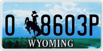 WY license plate 08603P